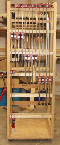 The front of the clamp rack